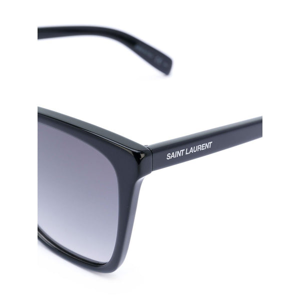 SAINT LAURENT Square Frame Acetate Sunglasses, Black-OZNICO