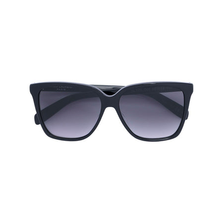 ALEXANDER MCQUEEN Piercing Pilot Frame Sunglasses, Black/ Gold
