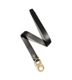 SALVATORE FERRAGAMO Adjustable Gancini Belt, Black/ Gold-OZNICO
