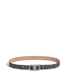 SALVATORE FERRAGAMO Double Gancini Belt, Black Light Fabric-OZNICO