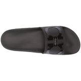 SALVATORE FERRAGAMO Groove 2 Slides, Black-OZNICO