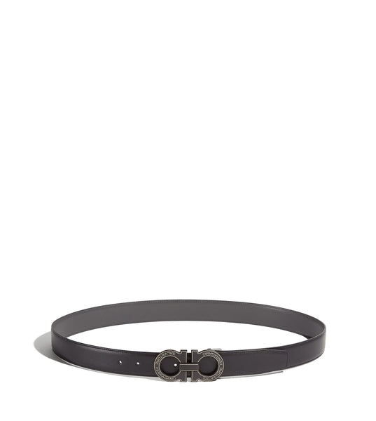 Ferragamo Reversible And Adjustable Gancini Belt Black/Testa di Moro