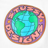 STUSSY Globe Tee, White-OZNICO