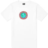 STUSSY Globe Tee, White-OZNICO