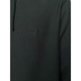 STUSSY Logo Embroidered Hoodie, Black-OZNICO