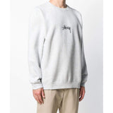 STUSSY Stock Appliqué Crewneck Sweatshirt, Grey Heather-OZNICO