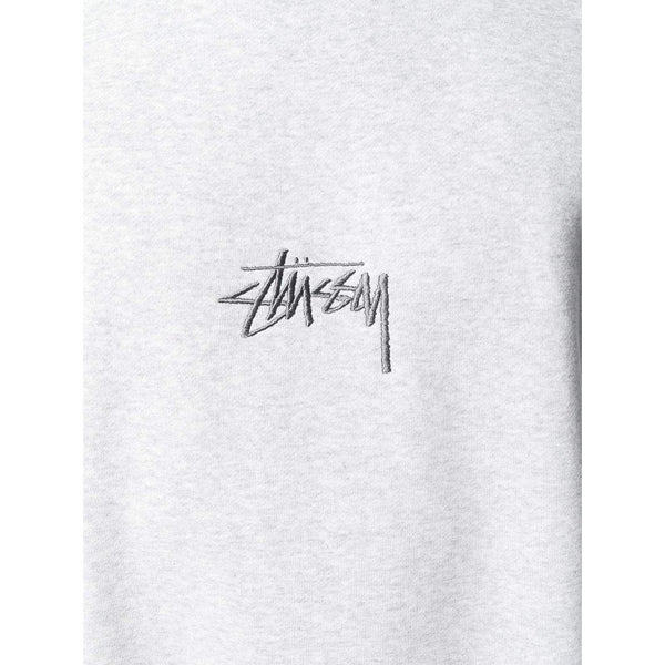 STUSSY Stock Appliqué Crewneck Sweatshirt, Grey Heather-OZNICO