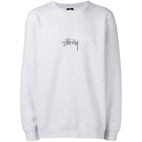 STUSSY Stock Applique Crewneck Sweatshirt Grey Heather OZNICO