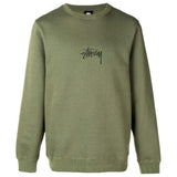 STUSSY Stock Appliqué Crewneck Sweatshirt, Olive-OZNICO