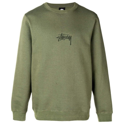 STUSSY Stock Applique Crewneck Sweatshirt Olive OZNICO