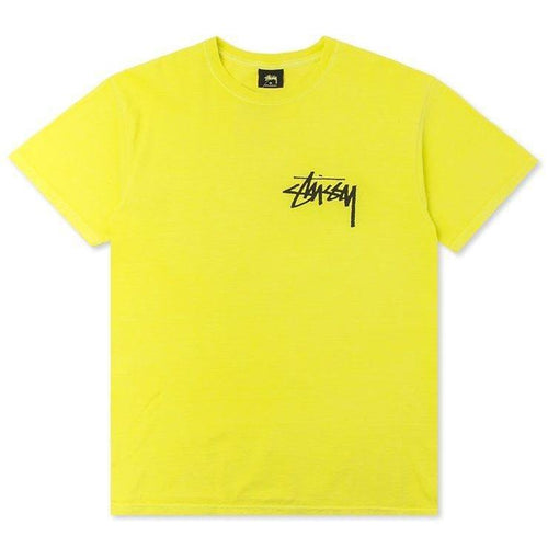 STUSSY Stock Pigment Dyed T-Shirt, Lime-OZNICO