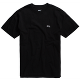 STUSSY Stock S/SL Crew T-Shirt, Black-OZNICO