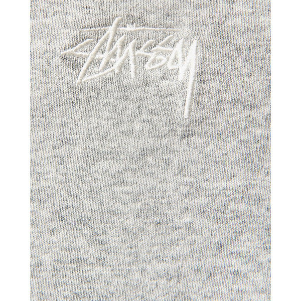 STUSSY Stock S/SL Crew T-Shirt, Grey-OZNICO