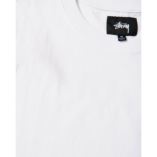 STUSSY Stock S/SL Crew T-Shirt, White-OZNICO