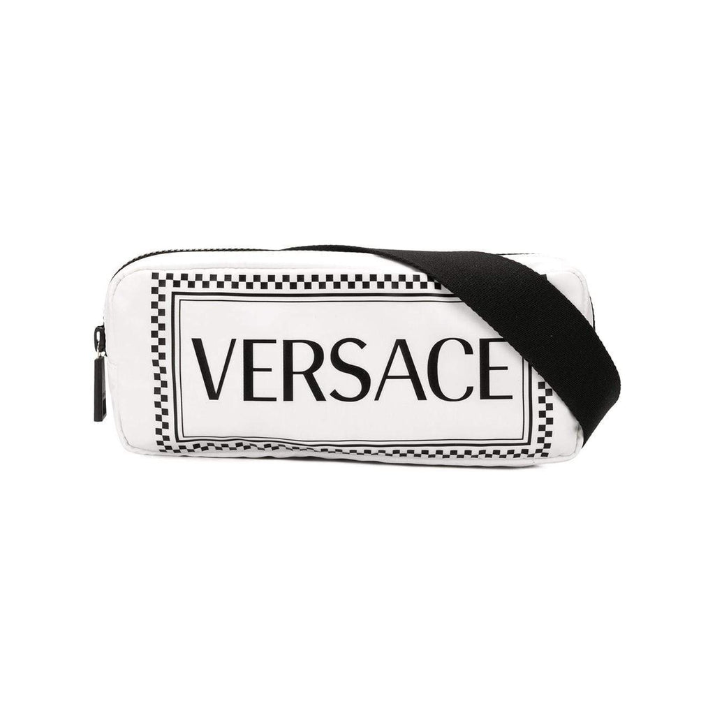 VERSACE 90 s Vintage Logo Crossbody Belt Bag White