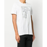 VERSACE COLLECTION Half Medusa Print T-Shirt, White-OZNICO