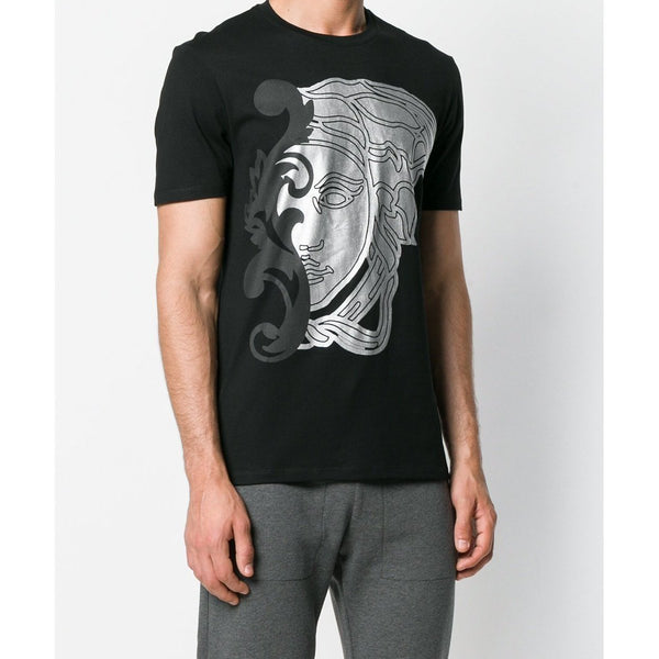 VERSACE COLLECTION Medusa Print T-Shirt, Black-OZNICO