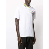 VERSACE Embroidered Medusa Polo Shirt, White-OZNICO