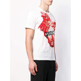 VERSACE Graphic Medusa Print T-Shirt, White-OZNICO