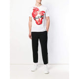 VERSACE Graphic Medusa Print T-Shirt, White-OZNICO