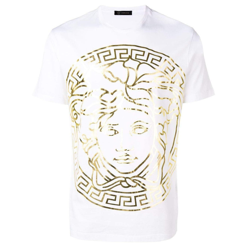 VERSACE Large Medusa Print T Shirt White OZNICO