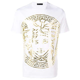 VERSACE Large Medusa Print T-Shirt, White-OZNICO