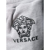 VERSACE Logo Track Pants, Light Grey/ Black-OZNICO