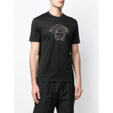 VERSACE Medusa Crystal-Embellished T-Shirt, Black-OZNICO