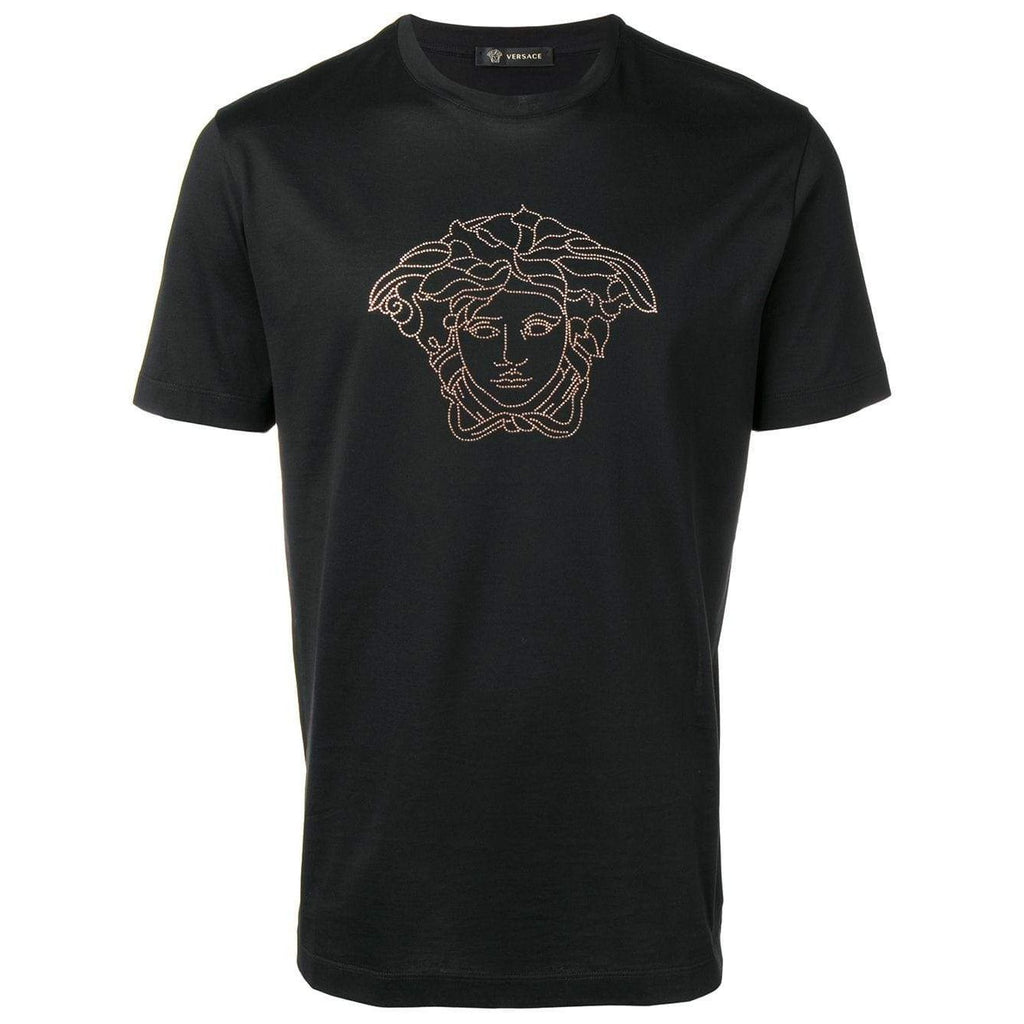 rack Frontier abort VERSACE Medusa Crystal-Embellished T-Shirt, Black – OZNICO