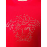 VERSACE Medusa Crystal-Embellished T-Shirt, Red-OZNICO