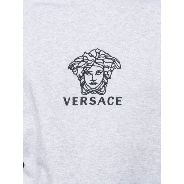 VERSACE Medusa Embroidered Hoodie, Light Grey/ Black-OZNICO