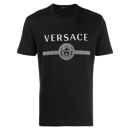 VERSACE Medusa Logo Printed T-Shirt, Black-OZNICO