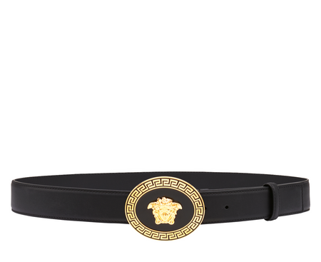 SALVATORE FERRAGAMO Oversized Double Gancini Belt, Black – OZNICO