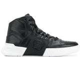 VERSACE Medusa Strap Hi-top Sneakers, Black-OZNICO