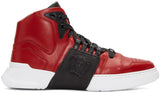 VERSACE Medusa Strap Hi-top Sneakers, Red-OZNICO