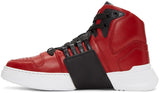 VERSACE Medusa Strap Hi-top Sneakers, Red-OZNICO