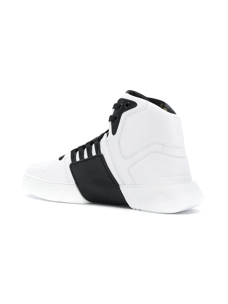 VERSACE Medusa Strap Hi-top Sneakers, White-OZNICO