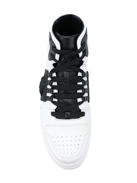 VERSACE Medusa Strap Hi-top Sneakers, White-OZNICO