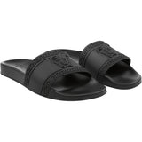 VERSACE Palazzo Medusa Pool Slides, Black-OZNICO