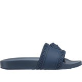 VERSACE Palazzo Medusa Pool Slides, Navy-OZNICO