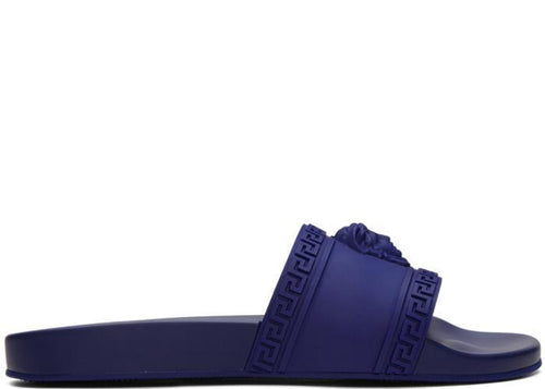 VERSACE Palazzo Medusa Pool Slides, Royal Blue-OZNICO