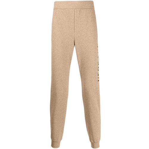 VERSACE Printed Logo Activewear Track Pants, Beige-OZNICO