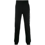 VERSACE Printed Logo Activewear Track Pants, Black-OZNICO