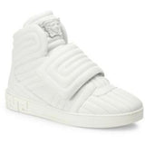 VERSACE Quilted High-top Sneakers, White-OZNICO
