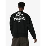 Y-3 Signature Graphic Cotton Crewneck Sweatshirt, Black-OZNICO