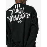 Y-3 Signature Graphic Cotton Crewneck Sweatshirt, Black-OZNICO